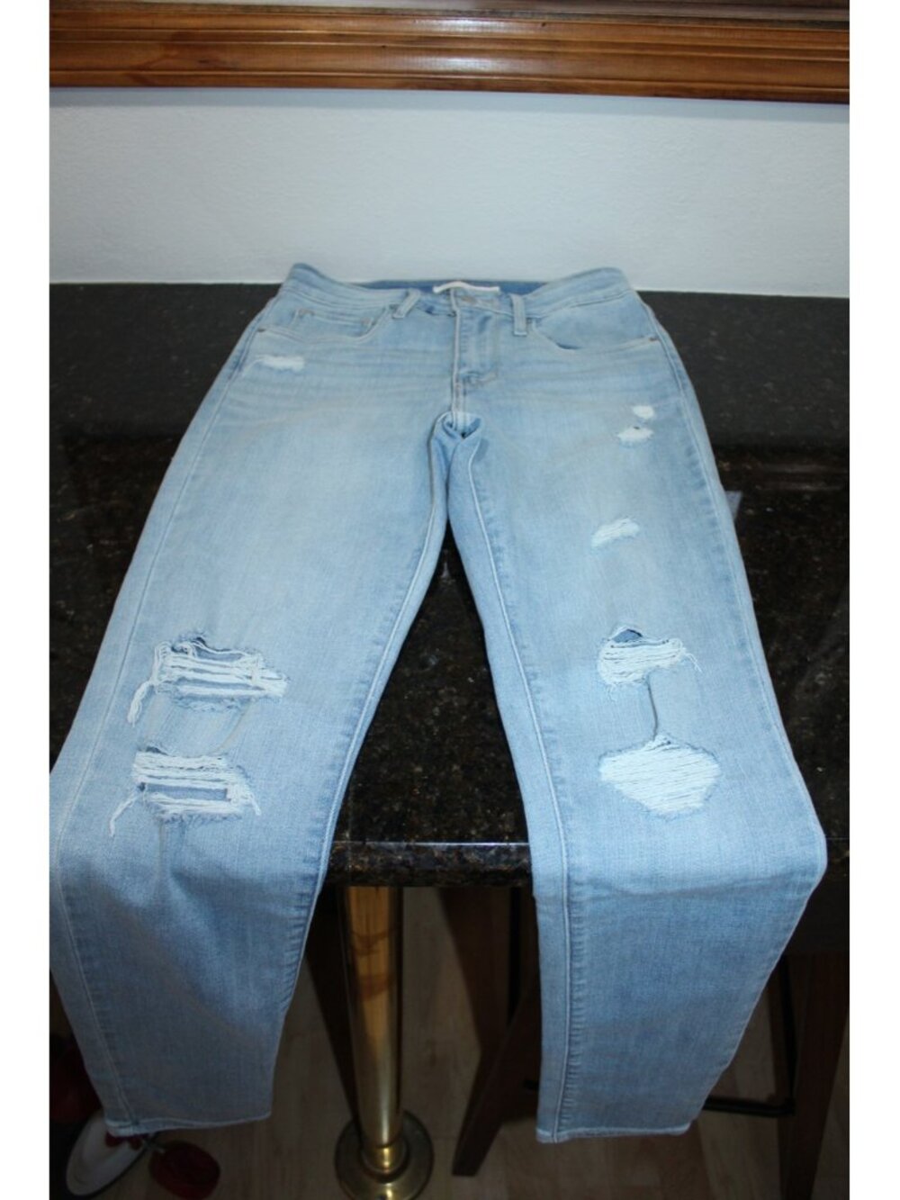 Vintage Levi's Blue Jeans Red Tab 721 High Rise Skinny Distressed 27 Waist